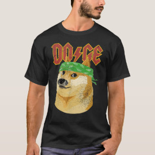 Doge Dogecoin-Logo Meme Lustig Retro Vintage Distr T-Shirt