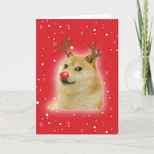 Doge Dogright Doggo Dog Weihnachtsmeme Karte rot