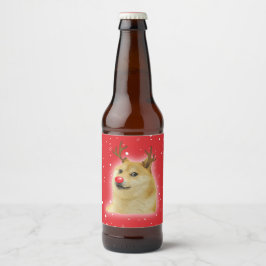 Doge Dogright Doggo Dog Weihnachtsmeme Karte rot Bierflaschenetikett