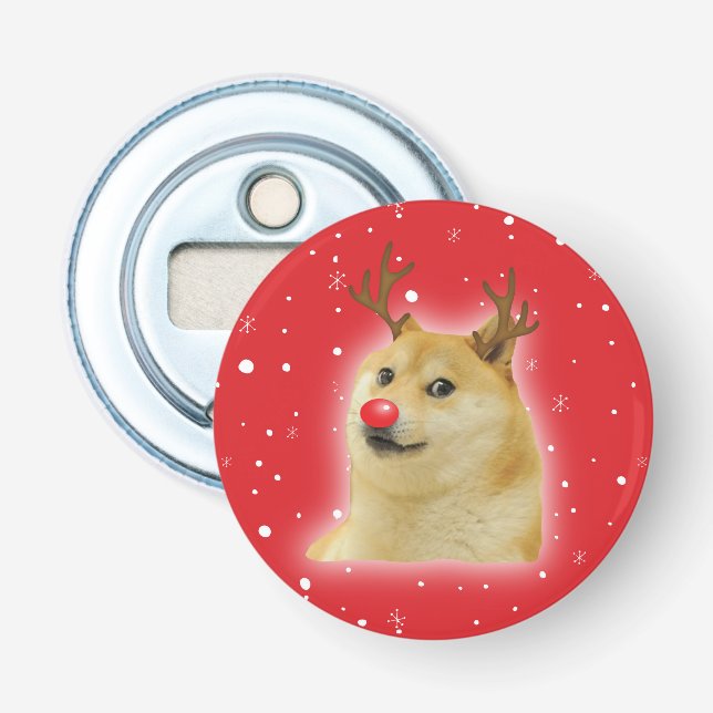Doge Dogright Doggo Dog Weihnachtsmeme Karte rot Flaschenöffner (Vorderseite)