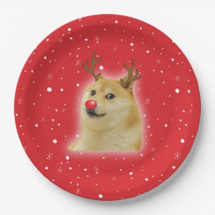 Doge Dogright Doggo Hund Weihnachten Meme Karte ro Pappteller