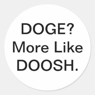 Doge Doosh Comic Splash-Art Hankamer Artjunkhaus Runder Aufkleber