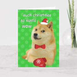 Doge Funny Meme Green Feiertagskarte