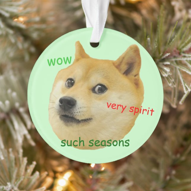 Doge Funny Meme Green Ornament (Baum)