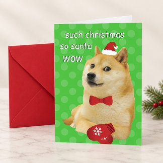 Doge Lustiges Meme Grün Feiertagskarte