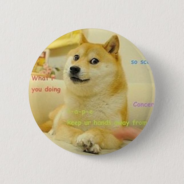 Doge Meme Button (Vorderseite)