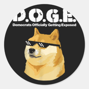 Doge Meme-Demokraten werden offiziell freigesetzt  Runder Aufkleber