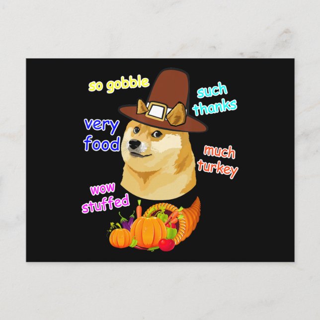 doge meme Kids Erntedank shiba inu doge meme . Einladungspostkarte (Vorderseite)