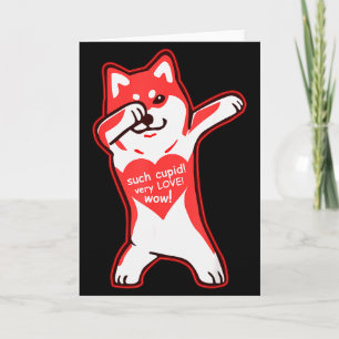 Doge Meme Valentinstag Shirt - Dabbing Shiba Inu Karte