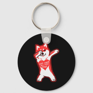Doge Meme Valentinstag Shirt - Dabbing Shiba Inu Schlüsselanhänger