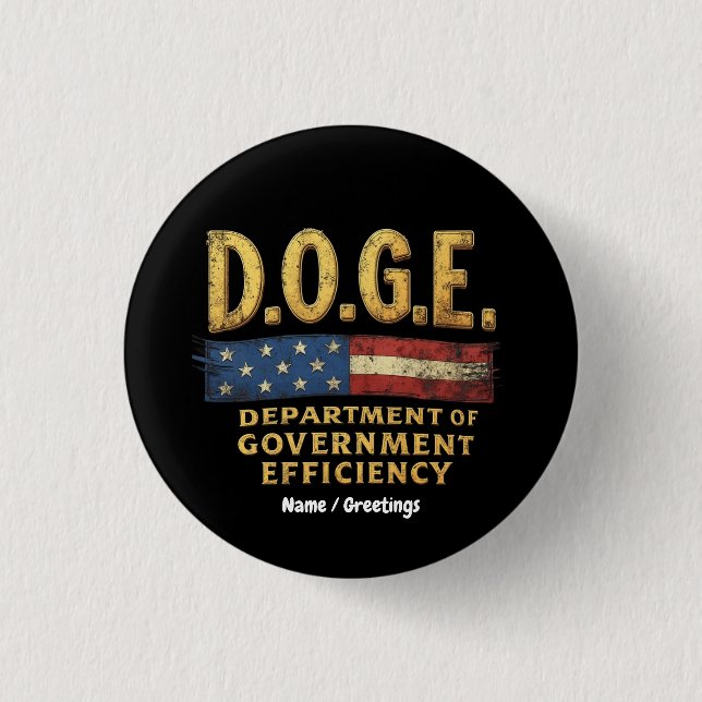 DOGE Ministerium für Regierungseffizienz  Button (Vorderseite)