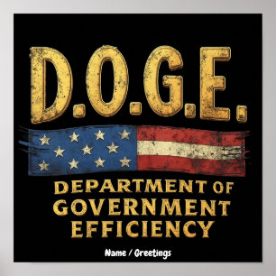 DOGE Ministerium für Regierungseffizienz Poster