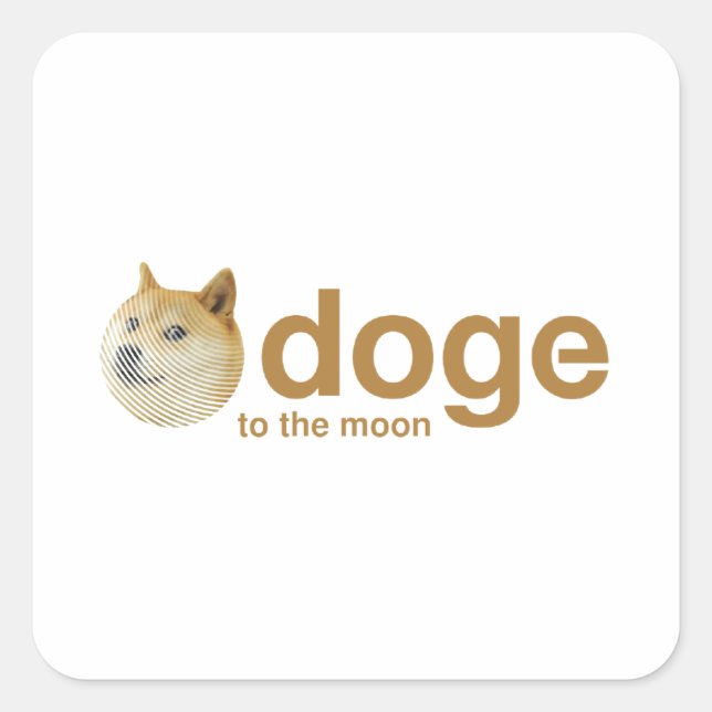 Doge, Münze, Dogenmünze, Dogecoin Quadratischer Aufkleber (Vorderseite)