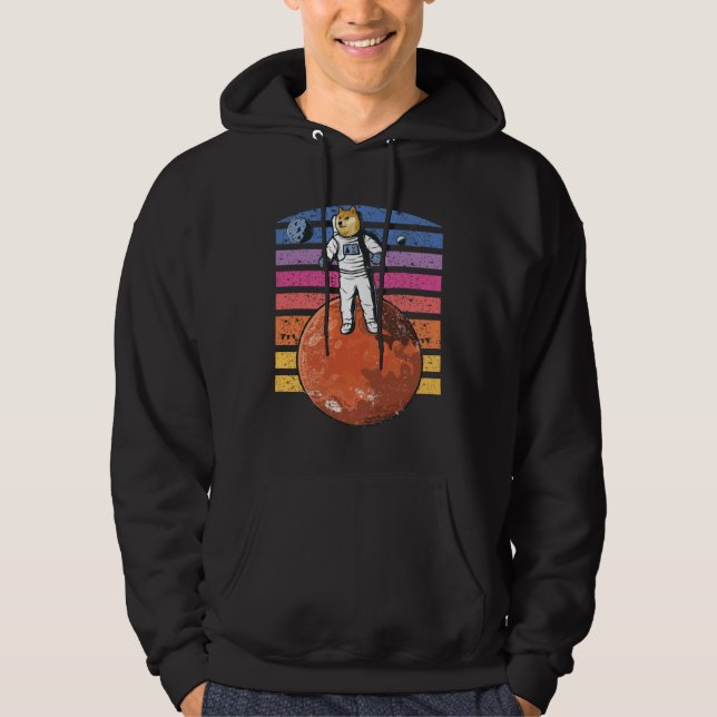 Doge On Mars Dogecoin To The Moon Space Hoodie (Vorderseite)