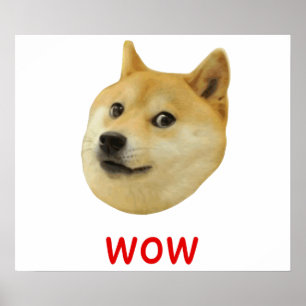 Doge sehr wow viel Hund solches Shiba Shibe Inu Poster