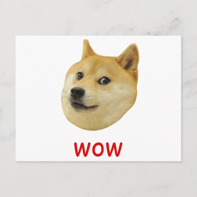Doge sehr Wow viel Hund wie Shiba Shibe in u Postkarte (Vorderseite)