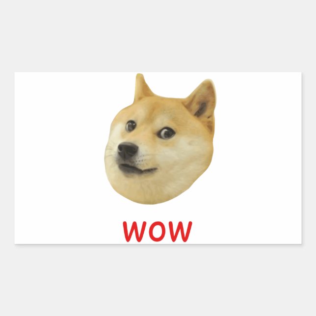 Doge sehr Wow viel Hund wie Shiba Shibe in u Rechteckiger Aufkleber (Vorderseite)