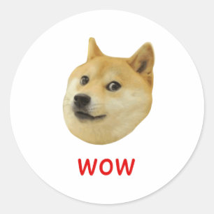 Doge sehr Wow viel Hund wie Shiba Shibe in u Runder Aufkleber