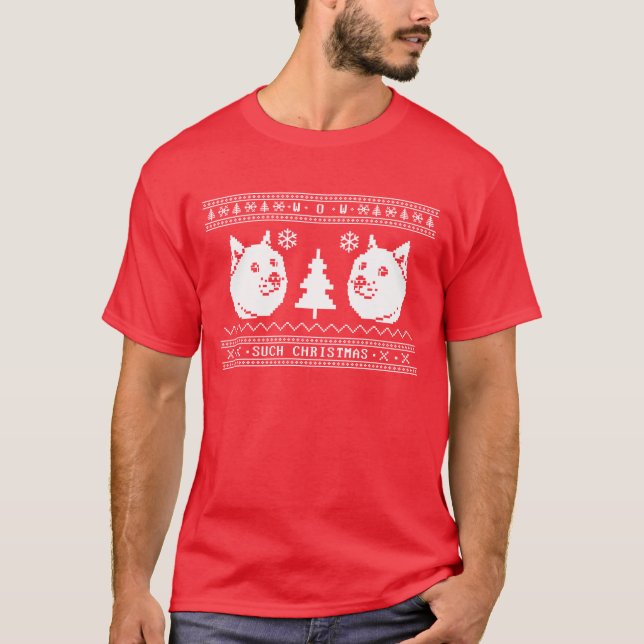 Doge solches Weihnachten T-Shirt (Vorderseite)