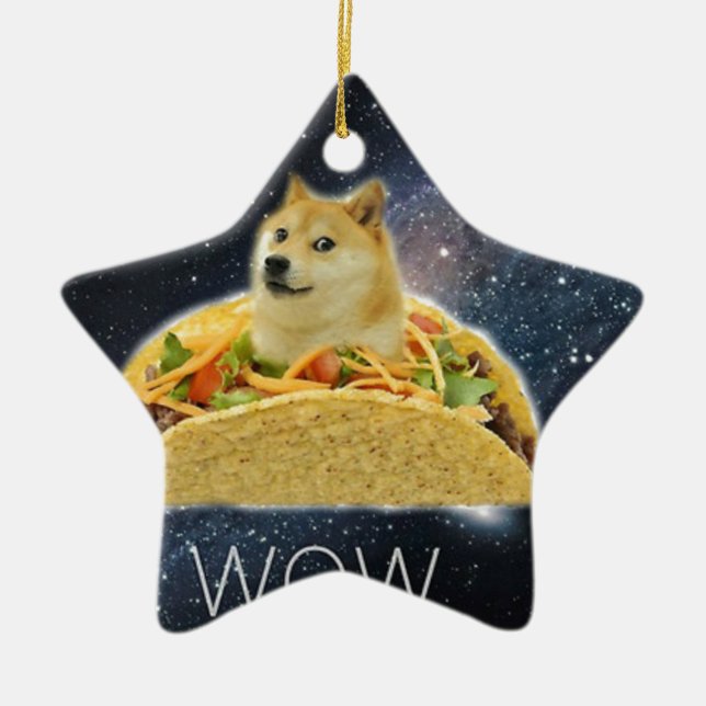 Doge Space-Taco-Mem Keramikornament (Vorne)