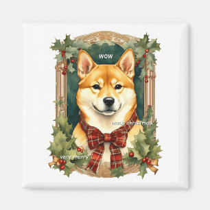 Doge Weihnachtspullover Shiba Inu Herren Lang Magnet