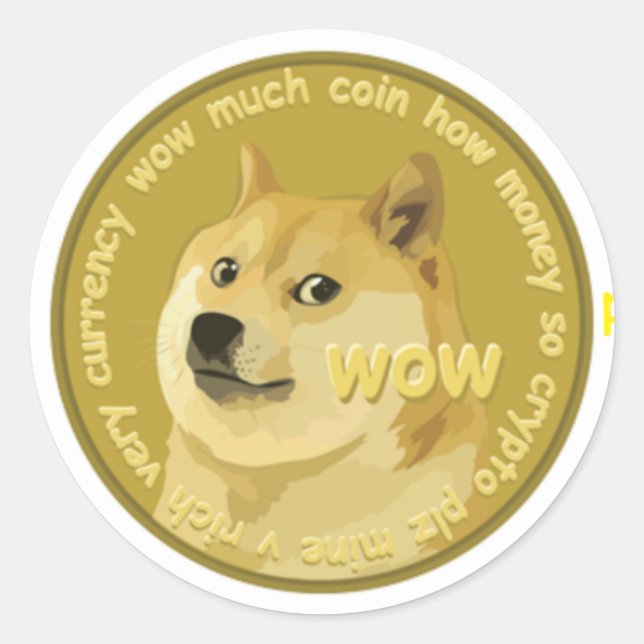 Dogecoin-Accessoires - The Chatty Shiba Inu Runder Aufkleber (Vorderseite)