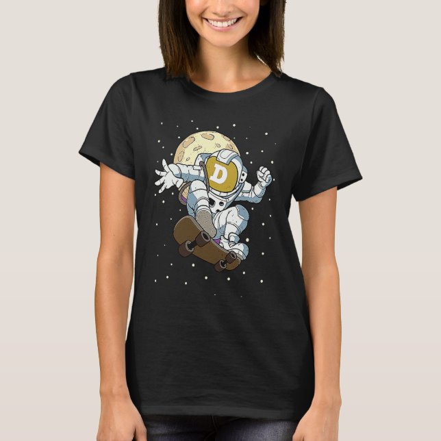 Dogecoin Astronaut  Blockchain Dogecoin To The Moo T-Shirt (Vorderseite)