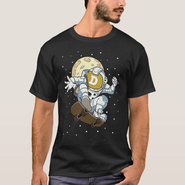 Dogecoin Astronaut  Blockchain Dogecoin To The Moo T-Shirt (Vorderseite)
