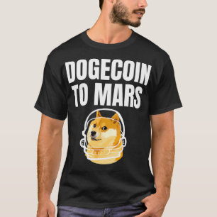 Dogecoin bis Mars halten lustiges Meme T-Shirt