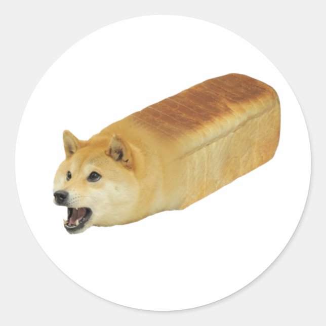 Dogecoin Brot Loaf Crypto Runder Aufkleber (Vorderseite)