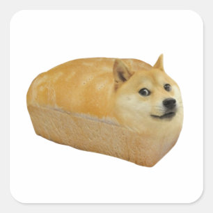 Dogecoin Brot Loaf Quadratischer Aufkleber