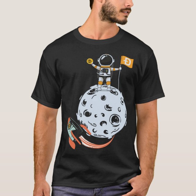 Dogecoin Cryptocurrency Crypto Doge to the moon T-Shirt (Vorderseite)