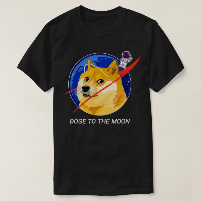 Dogecoin Doge To Moon HODL Crypto Meme T-Shirt (Design vorne)
