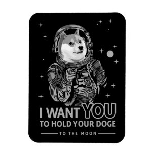 Dogecoin Doge Wollte ich dich zum Mondkryptowitz Magnet