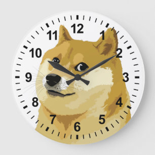 Dogecoin-Dose an den Mondmarkt Krypto-Hodl Große Wanduhr