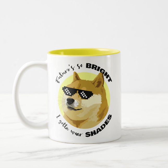 Dogecoin Future Sonnenbrille Börse Crypto Zweifarbige Tasse (Links)