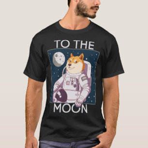Dogecoin Hund Astronaut zum Mond Blockchain Hund T-Shirt