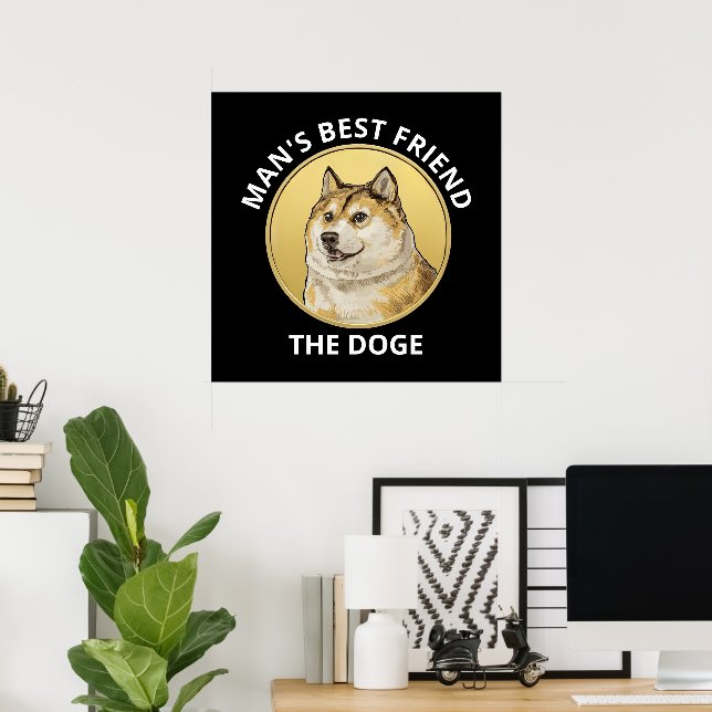 Dogecoin Hund Personalisiert Poster (Heimbüro)