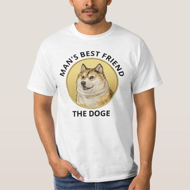 Dogecoin Hund Personalisiert weiß T-Shirt (Vorderseite)