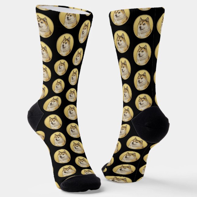 Dogecoin Hund  Socken (Gewinkelt)