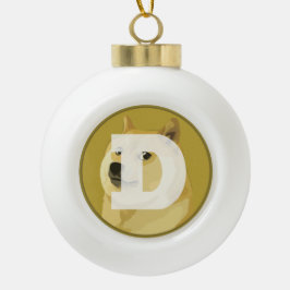 Dogecoin Keramik Ball Weihnachtsschmuck Kugel-Ornament