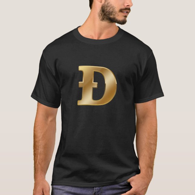 Dogecoin-Krypto-Zeichen-Gradient für Dogenmünzen-I T-Shirt (Vorderseite)