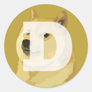 Dogecoin-Logo-Aufkleber Runder Aufkleber