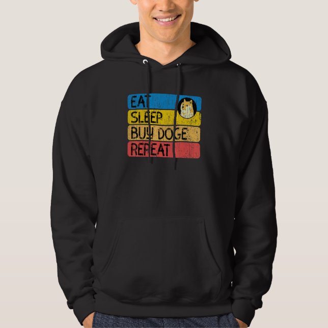 Dogecoin mit Sonnenbrille Hoodie (Vorderseite)