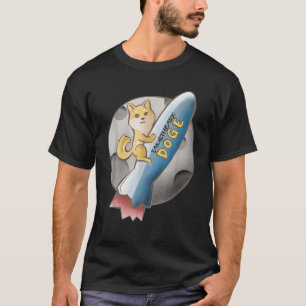 Dogecoin Reitrocket zum Mond Tametheark Vers T-Shirt