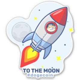 Dogecoin To The Moon Rocket Man Space Doge Crypto Aufkleber