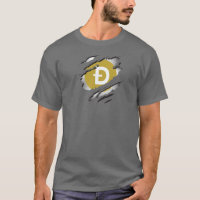 Dogecoin-Torn-Bild mit Logo-Darstellung unten
