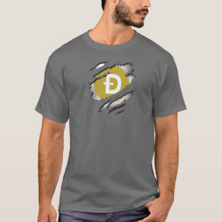 Dogecoin-Torn-Bild mit Logo-Darstellung unten T-Shirt