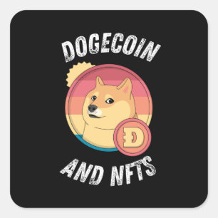 Dogecoin und Nefte - Gewitterdosenkrebs Quadratischer Aufkleber