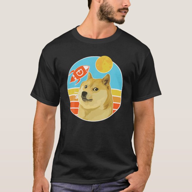 Dogecoin Vintag Crypto Dog T-Shirt (Vorderseite)